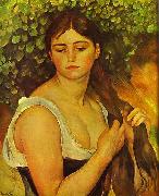 Pierre Auguste Renoir Girl Braiding Her Hair oil on canvas